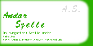 andor szelle business card